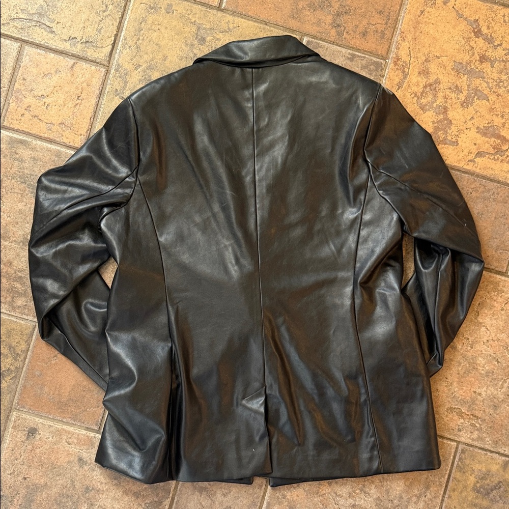 Nine West Black Faux Leather Blazer - Picture 4 of 4